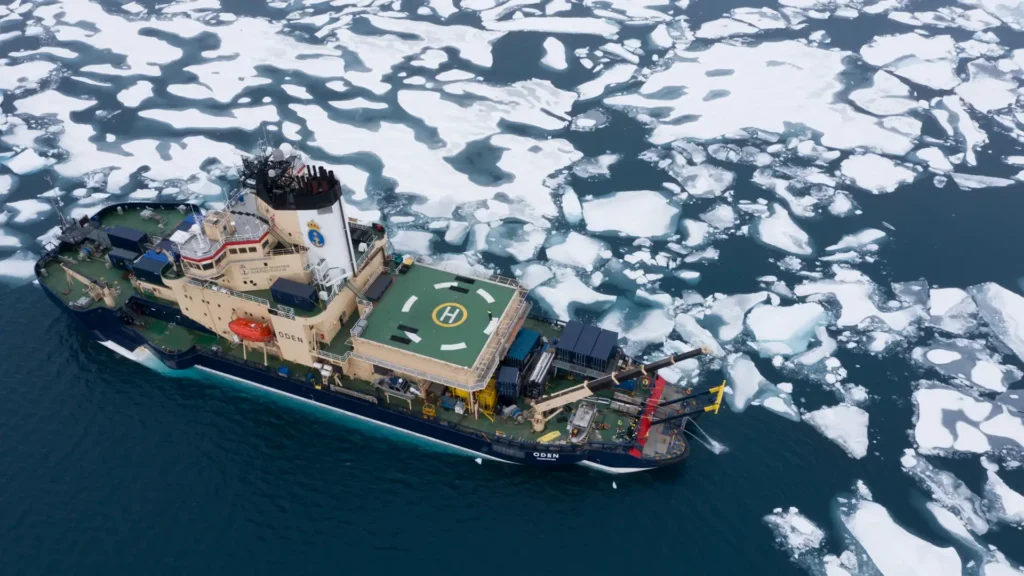 Icebreaker Oden during GEOEO North of Greenland 2024. Photo: Adam Andersson